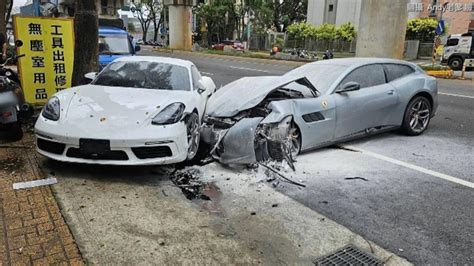 車禍去霉運|這車禍太貴了！法拉利、麥拉倫、賓利「4車追撞」 總市價飆2.5。